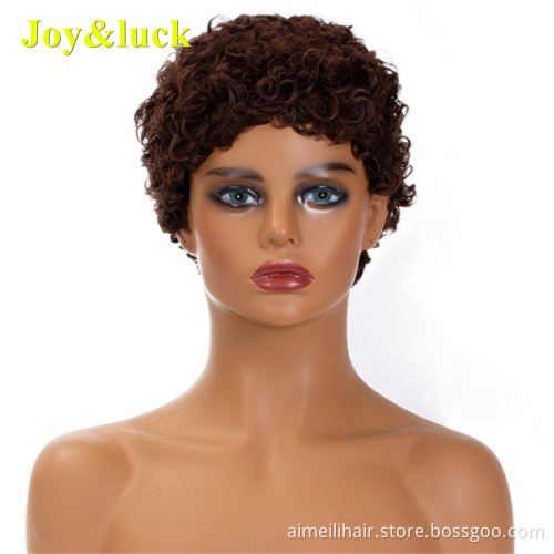 Wholesale Prices Ladies Hair Wig for Women Party Adjustable Band Free Part Brown Ombre Blonde Short Natural Curly Synthetic Wigs